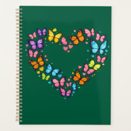 Agenda Corazón de Mariposa Colorido Vibrante
