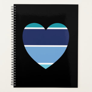 Agenda Corazón de rayas azules