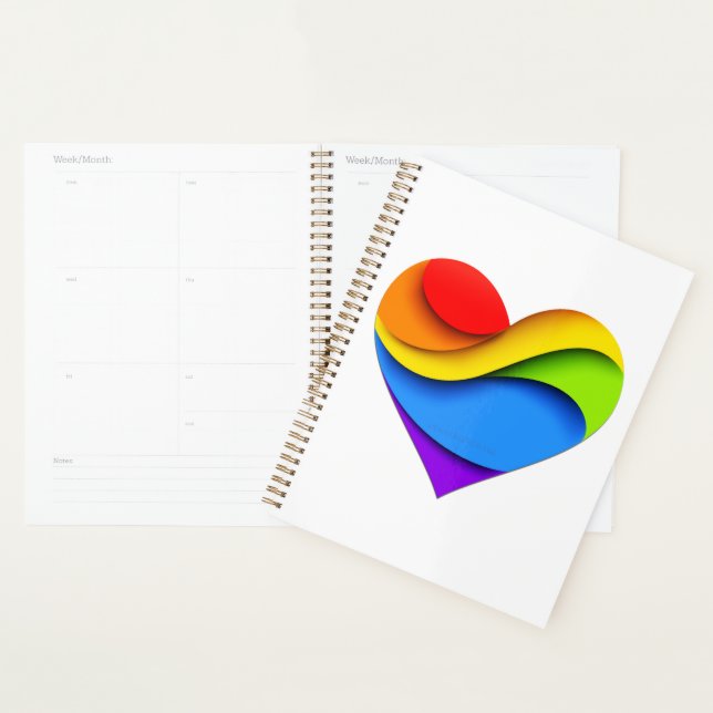Agenda Corazón en forma de SlipperyJoe en capas de arcoír (Demostración)