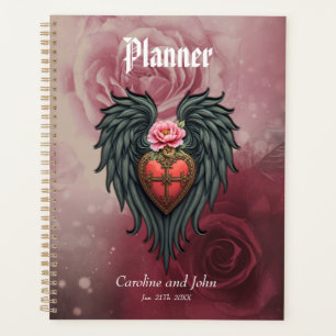 Agenda Corazón gótico con sangre y alas