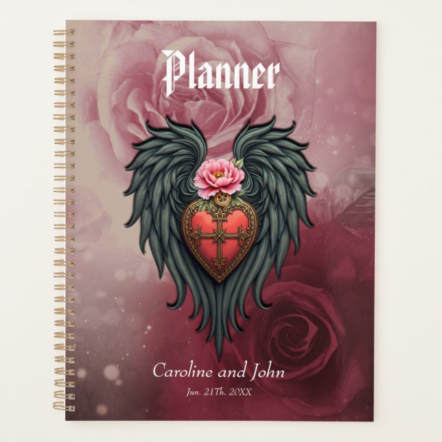 Agenda Corazón gótico con sangre y alas (Anverso)