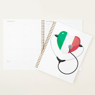 Agenda Corazón italiano con Stethoscope Healthcare