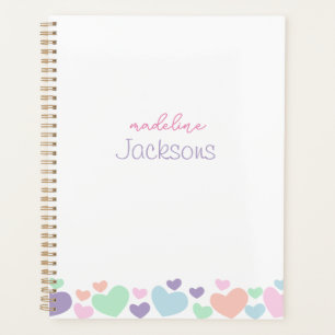 Agenda Corazón Morado Adorable Escritura Femenina