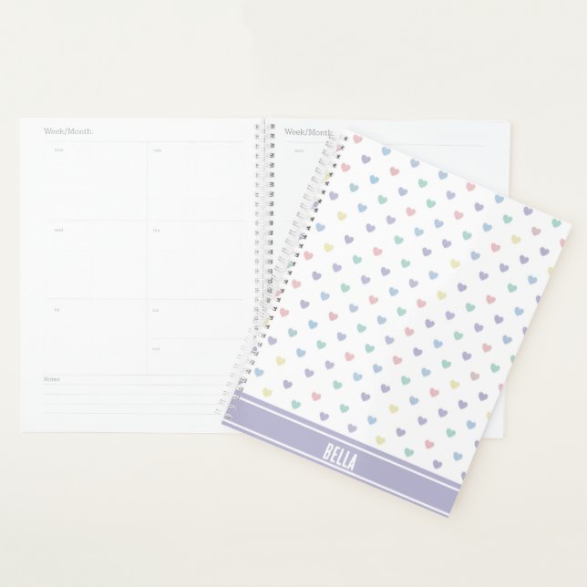 Agenda Corazón Personalizado con Patrón de Pastel Suave M (Demostración)