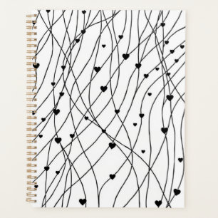 Agenda Corazón Personalizado en Blanco y Negro