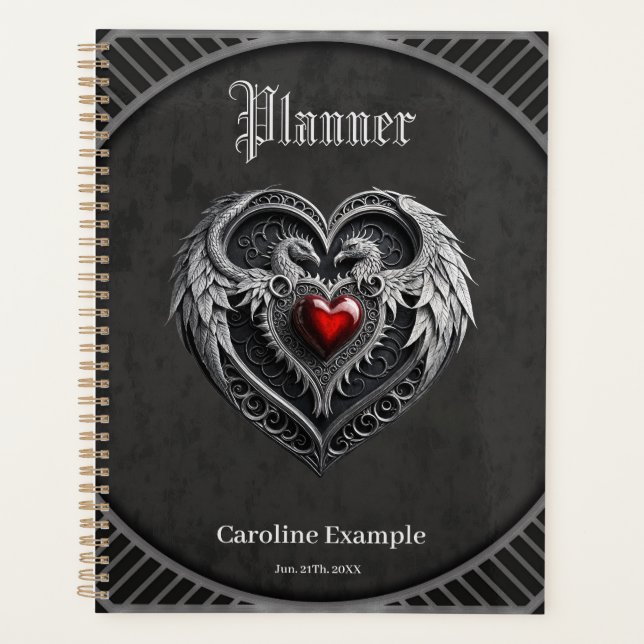 Agenda Corazón plateado con alas (Anverso)