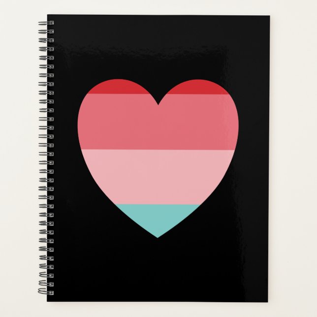 Agenda Corazón rayado rosado (Anverso)