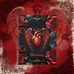 Agenda Corazón rojo gótico con Rosas - Romántico oscuro