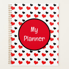Agenda Corazón rojo y negro