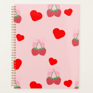 Agenda corazón rosa y bayas