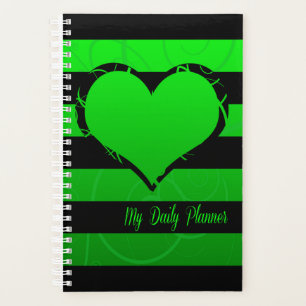 Agenda Corazón verde y negro