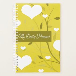Agenda Corazones Amarillo Blanco Diario