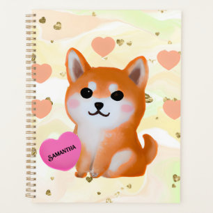 Agenda Corazones chiba inu Para Perro Lover