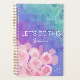 Agenda Corazones coloridos de flores de cerezo Personaliz