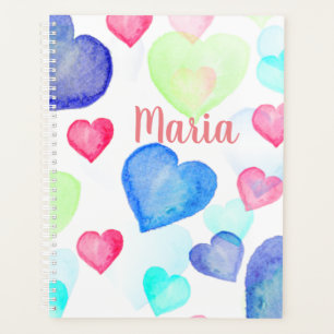 Agenda Corazones de acuarela