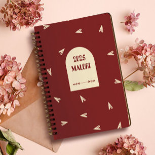 Agenda Corazones de Crema sobre Burdeos - San Valentín Mi