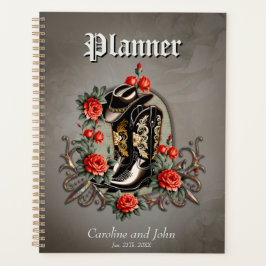 Agenda Corazones de vaquero: Un poema de botas y flores