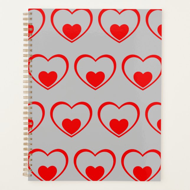 Agenda Corazones rojas grises (Anverso)