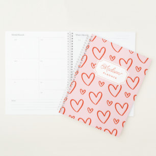 Agenda Corazones rosados y rojos