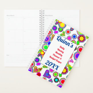 Agenda Corazones y flores de Groovy