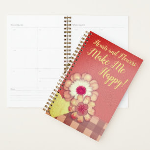 Agenda Corazones y flores me hacen feliz diario personal