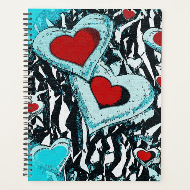 Agenda Corazones y rayas de cebra (Anverso)