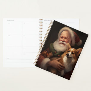 Agenda Corgi Con Santa Claus Navideño Festivo