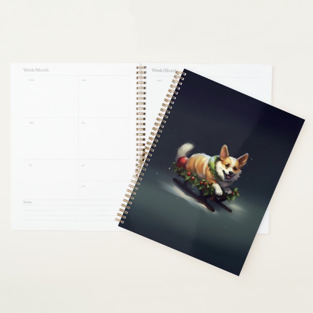 Agenda Corgi Navidad nieve invierno (Demostración)
