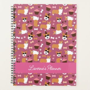 Agenda Corgis y Cupcakes Cute Gracioso Semanal Mensual