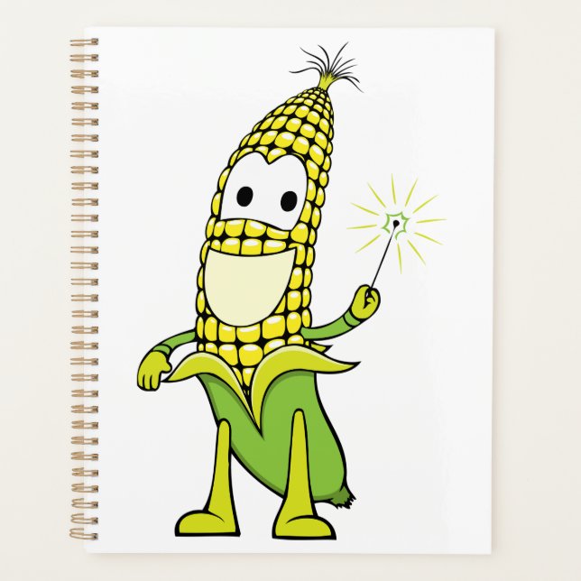Agenda Corn Wizard Character with Magic Wand (Anverso)