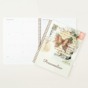 Agenda Correo de mariposa vintage personalizado