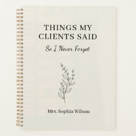 Agenda Cosas que mis clientes dijeron Funny Therapis Pers