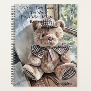 Agenda Cotización Motivadora De Oso De Teddy Vintage Cute