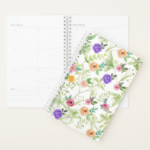 Agenda Cottage Core Shabby Chic Rosa Floral Morado