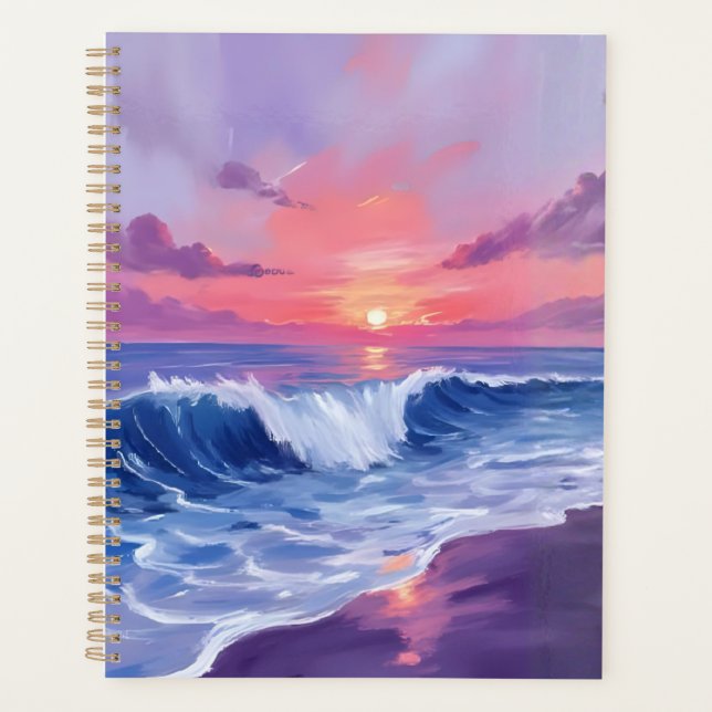 Agenda Cotton Candy Cove | Pink Ocean Watercolor Painted (Anverso)