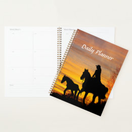 Agenda Cowgirl Sunset Horseback Ride Daily Planner