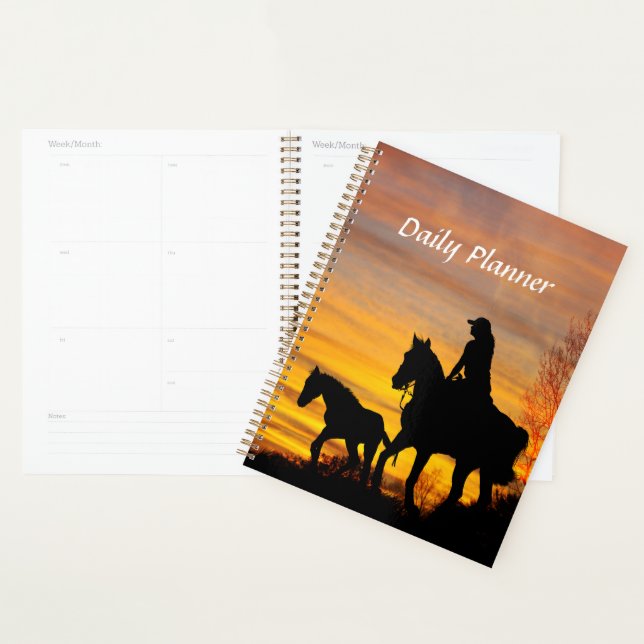 Agenda Cowgirl Sunset Horseback Ride Daily Planner (Demostración)