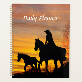 Agenda Cowgirl Sunset Horseback Ride Daily Planner