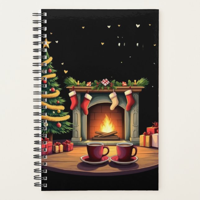 Agenda Cozy Christmas Eve Fireplace Scene | Nostalgic  (Anverso)
