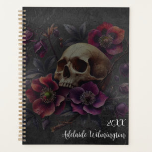 Agenda Cráneo Gótico Moody Y Anemones Personalizados