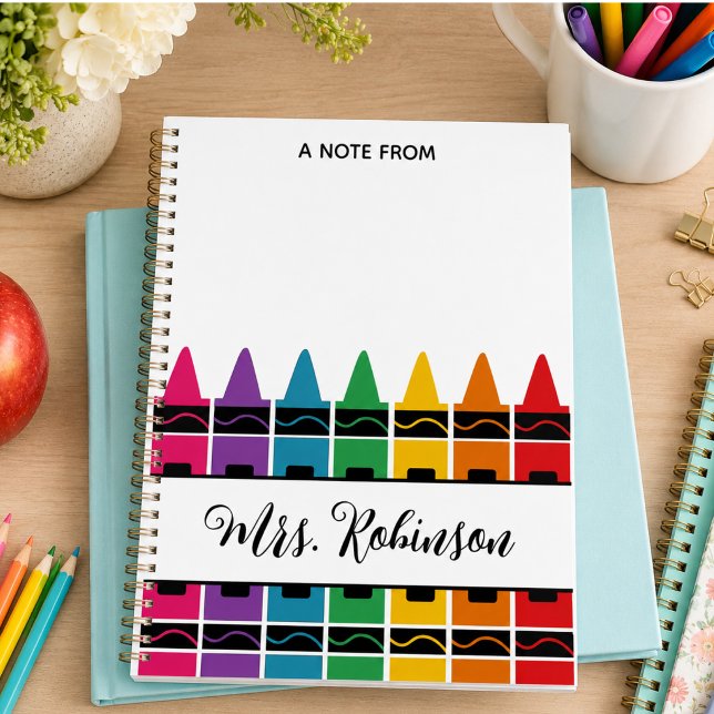 Agenda Crayón Arcoíris de Agradecimiento a Maestros  (Teacher Appreciation Rainbow Crayon Planner)
