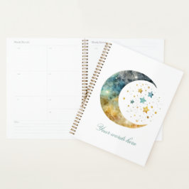 Agenda Crea tu propia acuarela Crescent Moon & Stars