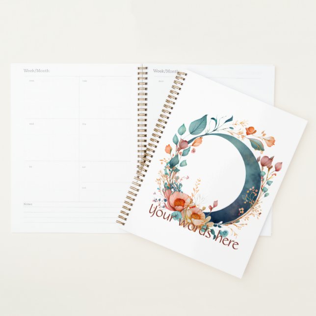 Agenda Crea tu propia luna floral rosa y dorada (Demostración)