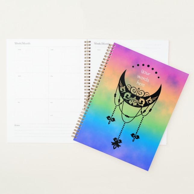 Agenda Crea tu propia silueta filigrí Boho Moon (Demostración)