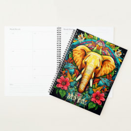 Agenda Crea tu propio animal elefante floral