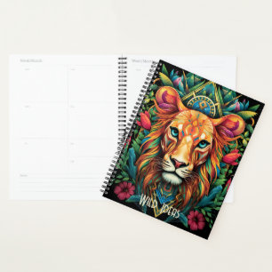 Agenda Crea tu propio animal Floral de tótem de leona tri