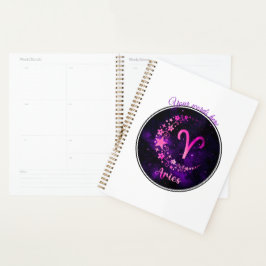 Agenda Crea tu propio Aries Zodiac Celestial Púrpura
