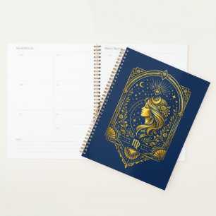 Agenda Crea Tu Propio Arte Deco Virgo Dorado Elegante