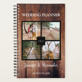 Agenda Crea tu propio boda de collage de fotos rústico
