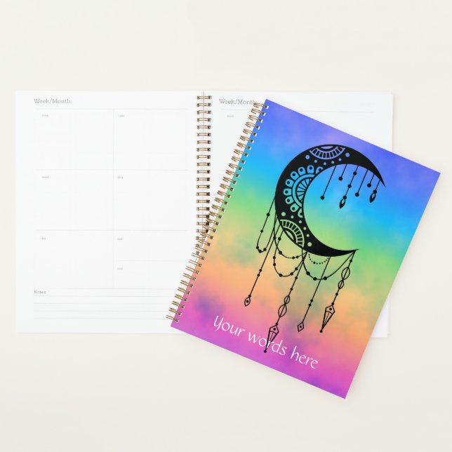 Agenda Crea tu propio boho Mandala Moon Silhouette (Demostración)